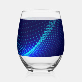 durable blue stemless wine glass