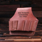 Durable Brown Etched Leather Tool Belt Attachment