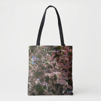 Durable Customisable Pink Floral Purse/ Tote Bag