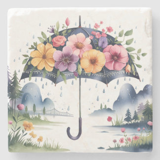 Durable & Decorative Drink Protector Floral Stone Coaster