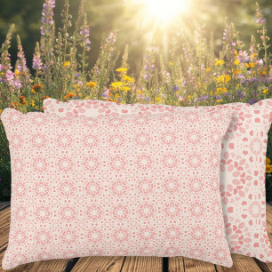 Durable Delight light red and beige patterned  Decorative Cushion