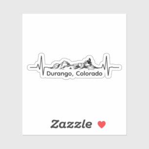 Durango Colorado Dirt Biking Heartbeat Sticker