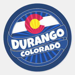 Durango Colorado flag burst stickers