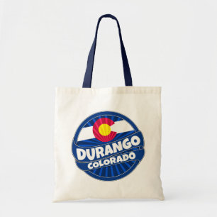 Durango Colorado flag burst tote bag