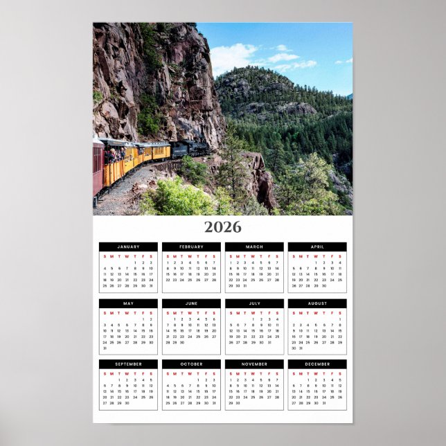 Durango Colorado Mountain Train 2026 Calendar Poster (Front)