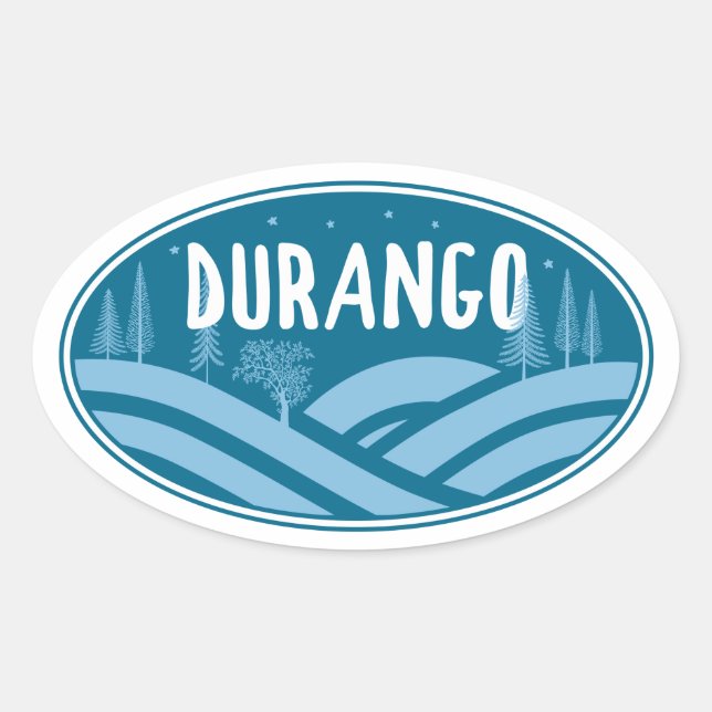 Durango Colorado Outdoors Oval Sticker (Front)