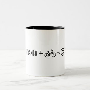 Durango Colorado Plus Bikes Makes You Happy Two-Tone Coffee Mug