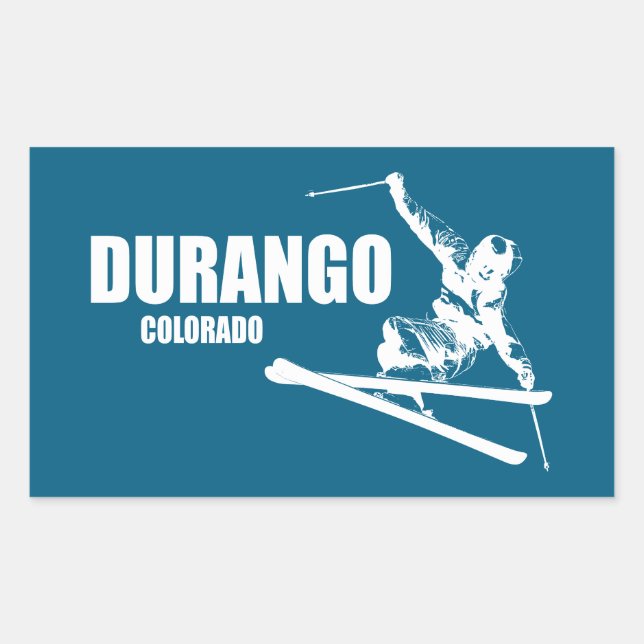Durango Colorado Skier Rectangular Sticker (Front)
