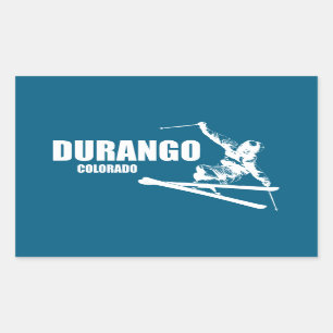 Durango Colorado Skier Rectangular Sticker