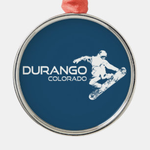 Durango Colorado Snowboarder Metal Tree Decoration