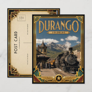 Durango Colorado Vintage Art Deco Golden Age Postcard