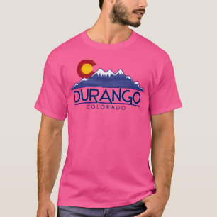 Durango Colorado Wood Mountains Baseball Sleeve T-Shirt