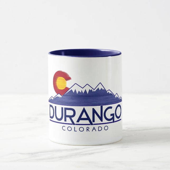 Durango Colorado wood mountains mug (Center)