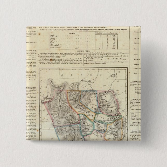 Durango, Mexico 15 Cm Square Badge (Front)