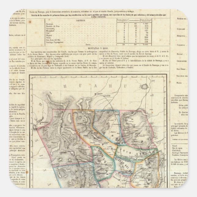 Durango, Mexico Square Sticker (Front)