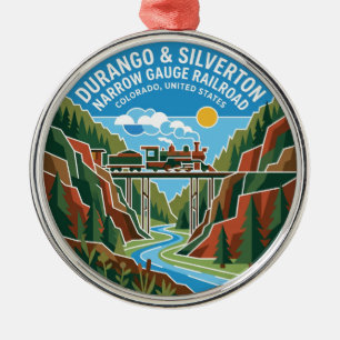 Durango & Silverton Narrow Gauge Railroad Colorado Metal Tree Decoration