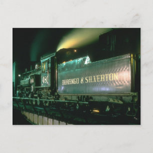 Durango & Silverton No. 480 poses on the turntable Postcard