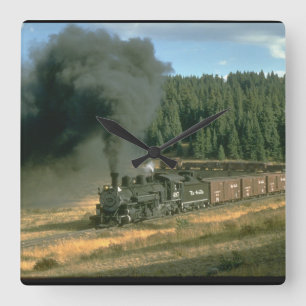 Durango & Silverton No. 480_Steam Trains Square Wall Clock