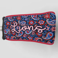 Durant Lions Golf - Blue paisley floral