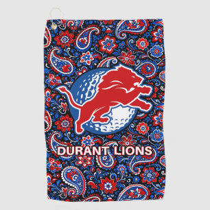 Durant Lions Golf - Paisley Blue Floral Towel