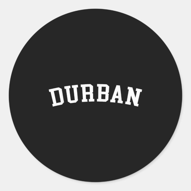 Durban  classic round sticker (Front)