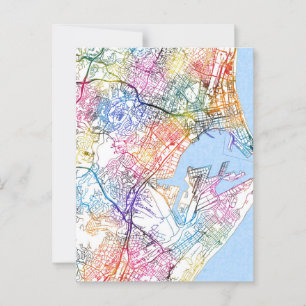 Durban South Africa City Map Postcard