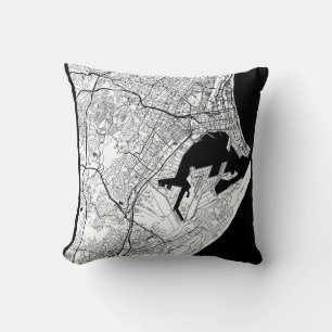 Durban South Africa Map Cushion