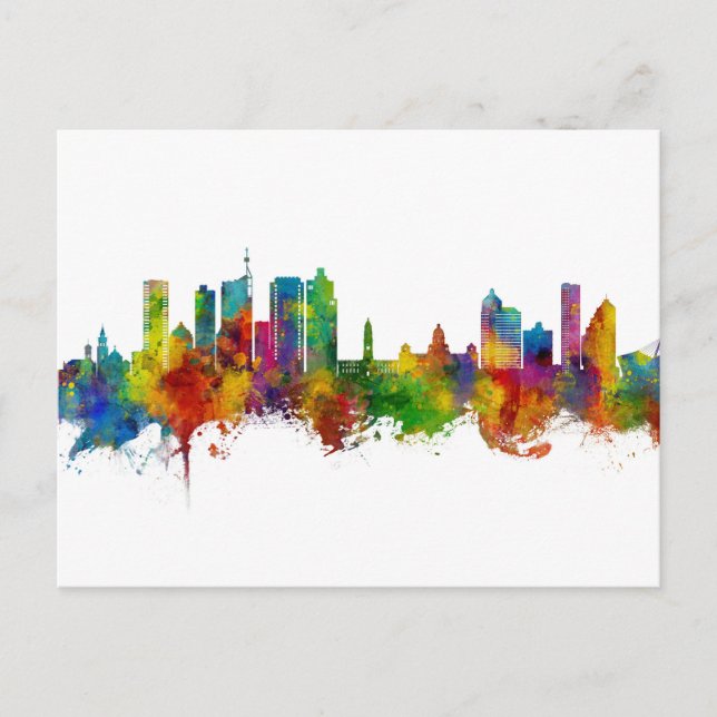 Durban South Africa Skyline Postcard (Front)