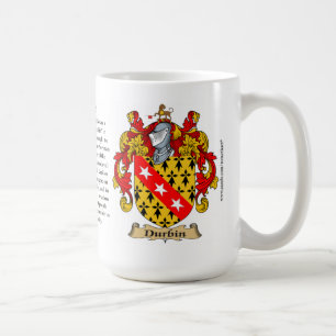 Durbin, the Origin, the Meaning and the Crest Coffee Mug