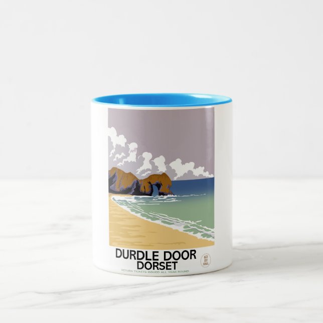 Durdle Door Dorset Two-Tone Coffee Mug (Center)