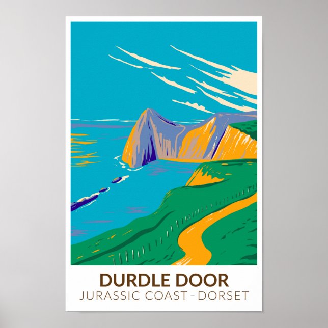 Durdle Door On Man of War Bay In Dorset England Poster (Front)
