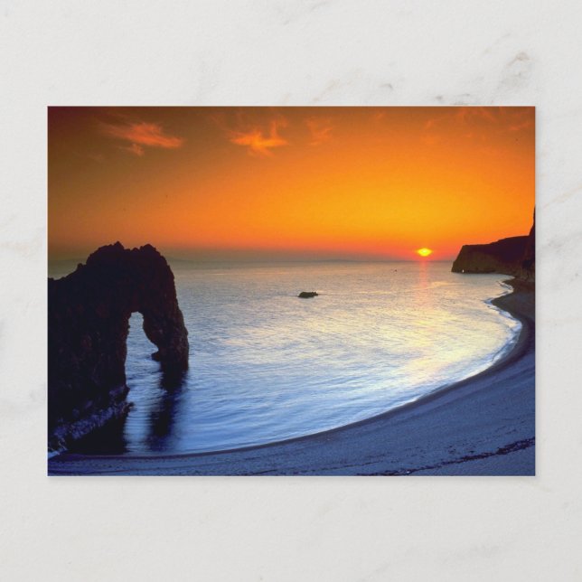 Durdle Door, sunset, Dorset, England Postcard (Front)