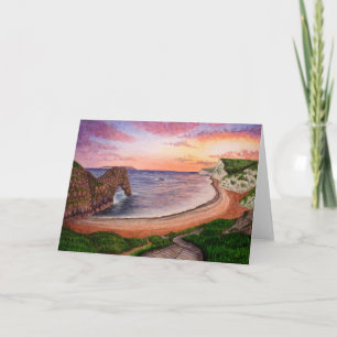 Durdle Door Sunset Greeting Card