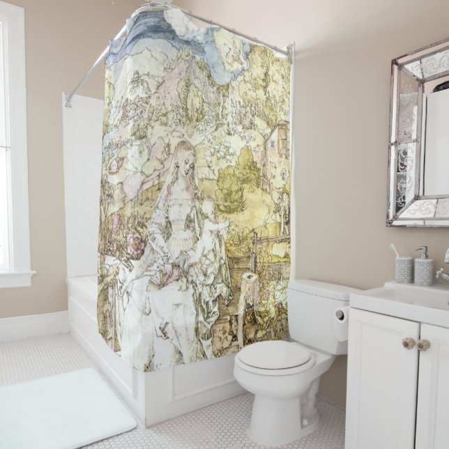 Durer Madonna with the Many Animals Shower Curtain (In Situ)
