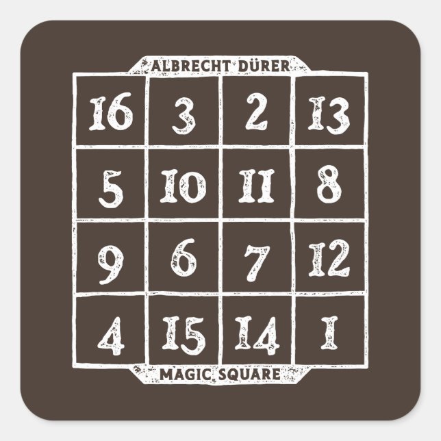Durer Magic Square Math Nerd Sticker (Front)