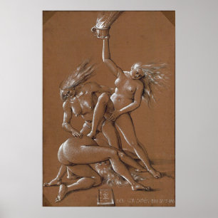 Dürer - New Year's Greeting With Three Witches Poster