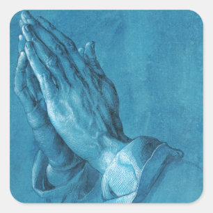 Durer Praying Hands Square Sticker