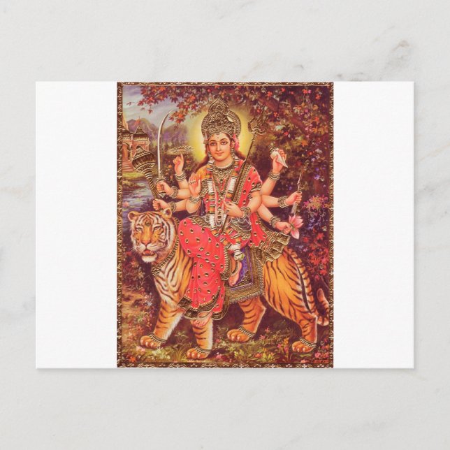 DURGA AND THE TIGER POSTCARD (Front)
