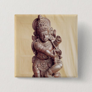 Durga, from Southern India 15 Cm Square Badge