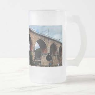 Durham bridge frosted glass beer mug