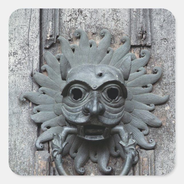 Durham Cathedral Sanctuary Knocker Square Sticker (Front)