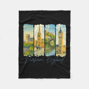 Durham England Traveling Trip Brushstroke Souvenir Fleece Blanket