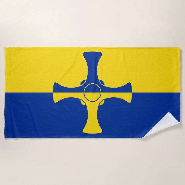 Durham Flag (County of England, UK) Beach Towel (Front)