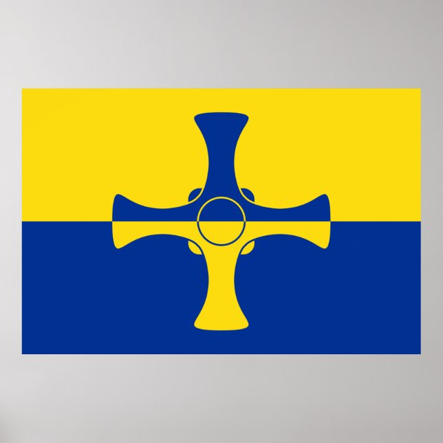 Durham Flag (County of England, UK) Poster (Front)