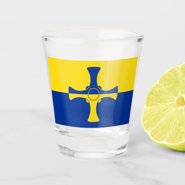 Durham Flag (County of England, UK) Shot Glass (Front)