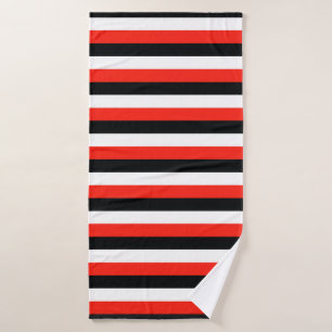 durham maori flag sardinia stripes red black white bath towel