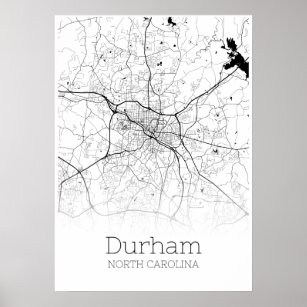 Durham Map - North Carolina - City Map Poster