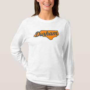 Durham North Carolina Script Design – State Shape T-Shirt