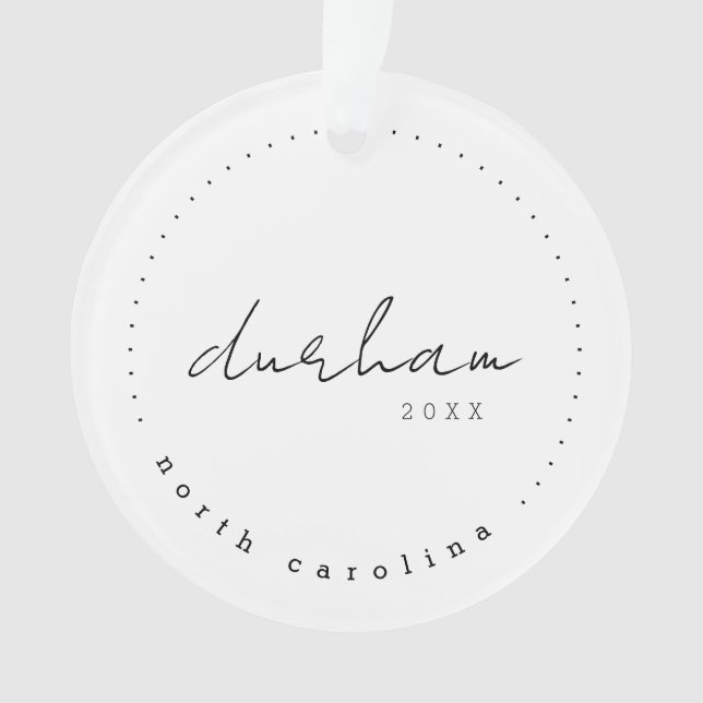 Durham North Carolina Travel USA Simple  Ornament (Front)