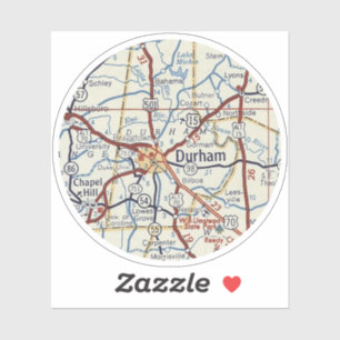 Durham North Carolina Vintage Map